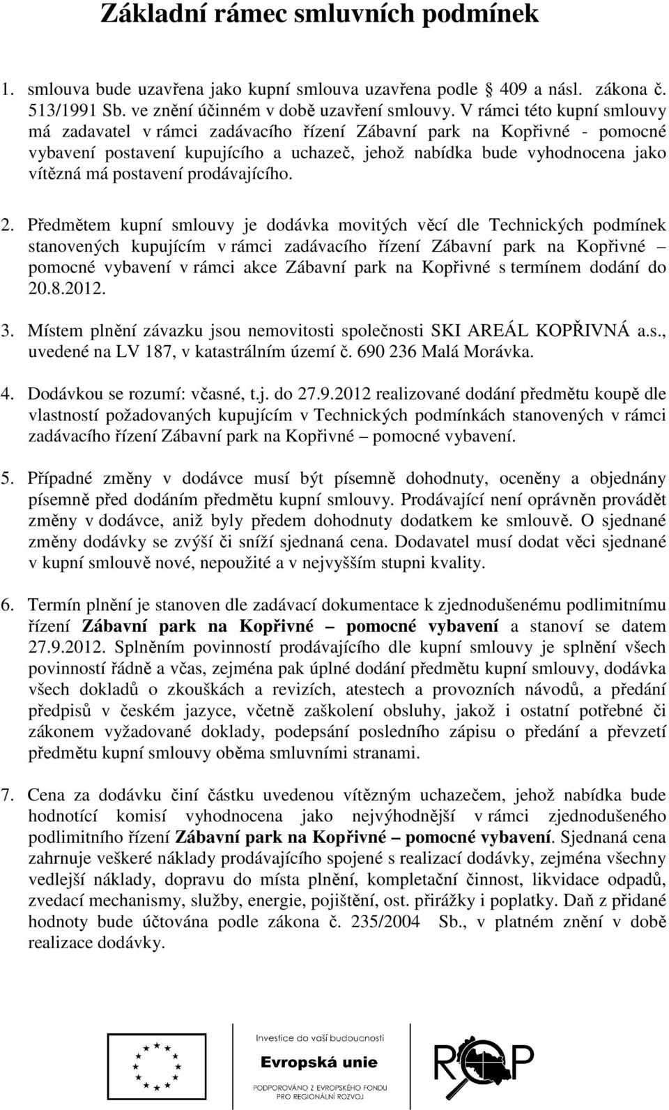 prodávajícího. 2.