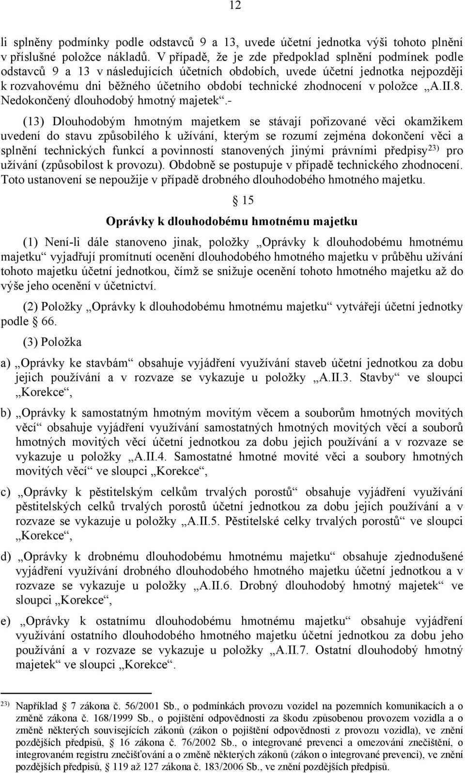zhodnocení v položce A.II.8. Nedokončený dlouhodobý hmotný majetek.