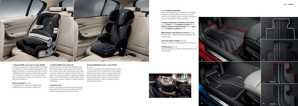 ) Textilní podlahové koberečky Urban (obr. ), Sport (obr. ) a základní provedení (obr. ) BMW deštník s LED diodovou svítilnou (bez obr.