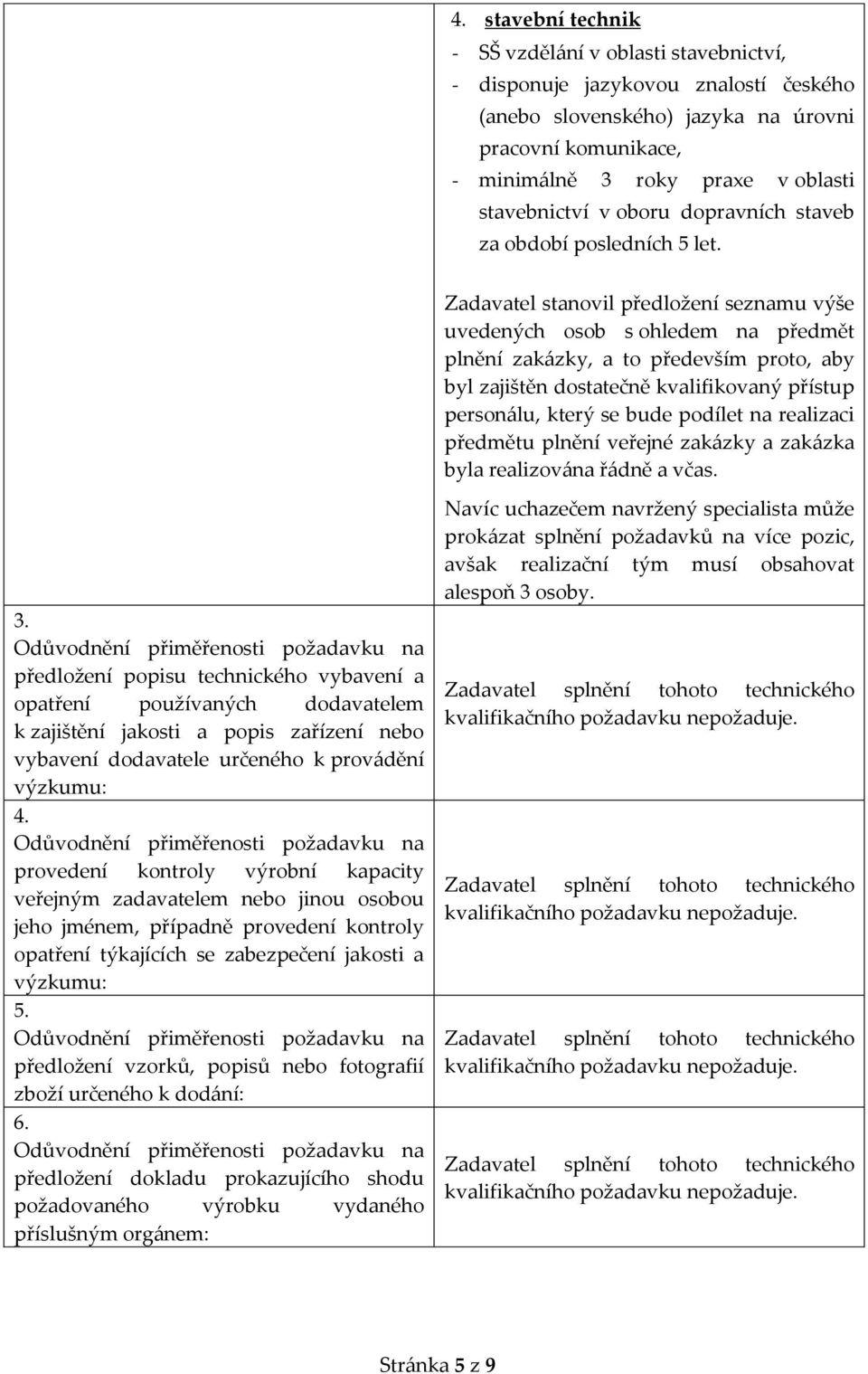 Zadavatel stanovil předložení seznamu výše uvedených osob s ohledem na předmět plnění zakázky, a to především proto, aby byl zajištěn dostatečně kvalifikovaný přístup personálu, který se bude podílet