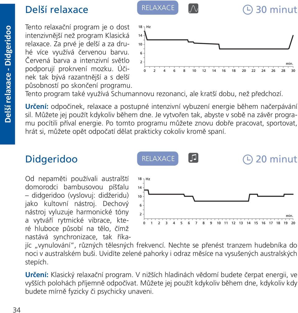 Tento program také využívá Schumannovu rezonanci, ale kratší dobu, než předchozí. 4 8 1 1 4 8 3 Určení: odpočinek, relaxace a postupné intenzivní vybuzení energie během načerpávání sil.