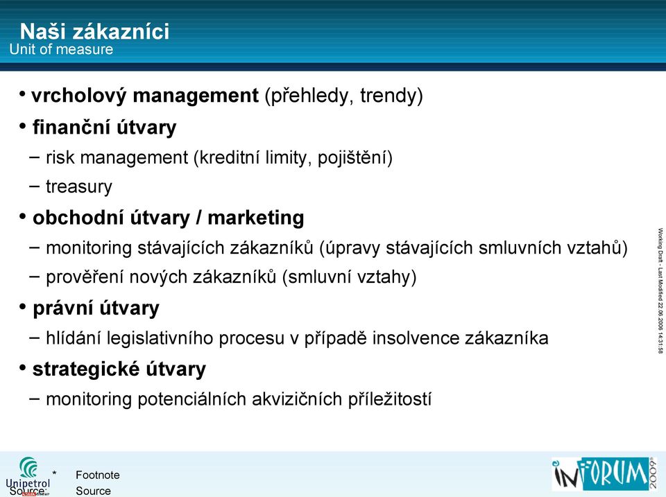 prověření nových zákazníků (smluvní vztahy) právní útvary hlídání legislativního procesu v případě