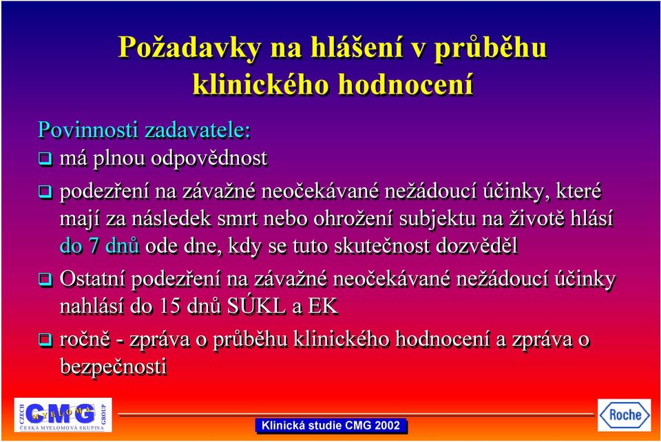 dnů ode dne, kdy se tuto skutečnost dozvěděl Ostatní podezření na závažné neočekávané nežádoucí účinky