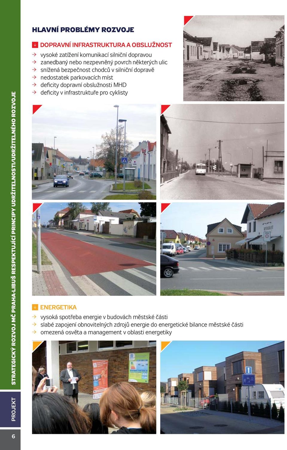 dopravní obslužnosti MHD deficity v infrastruktuře pro cyklisty ENERGETIKA vysoká spotřeba energie v budovách městské