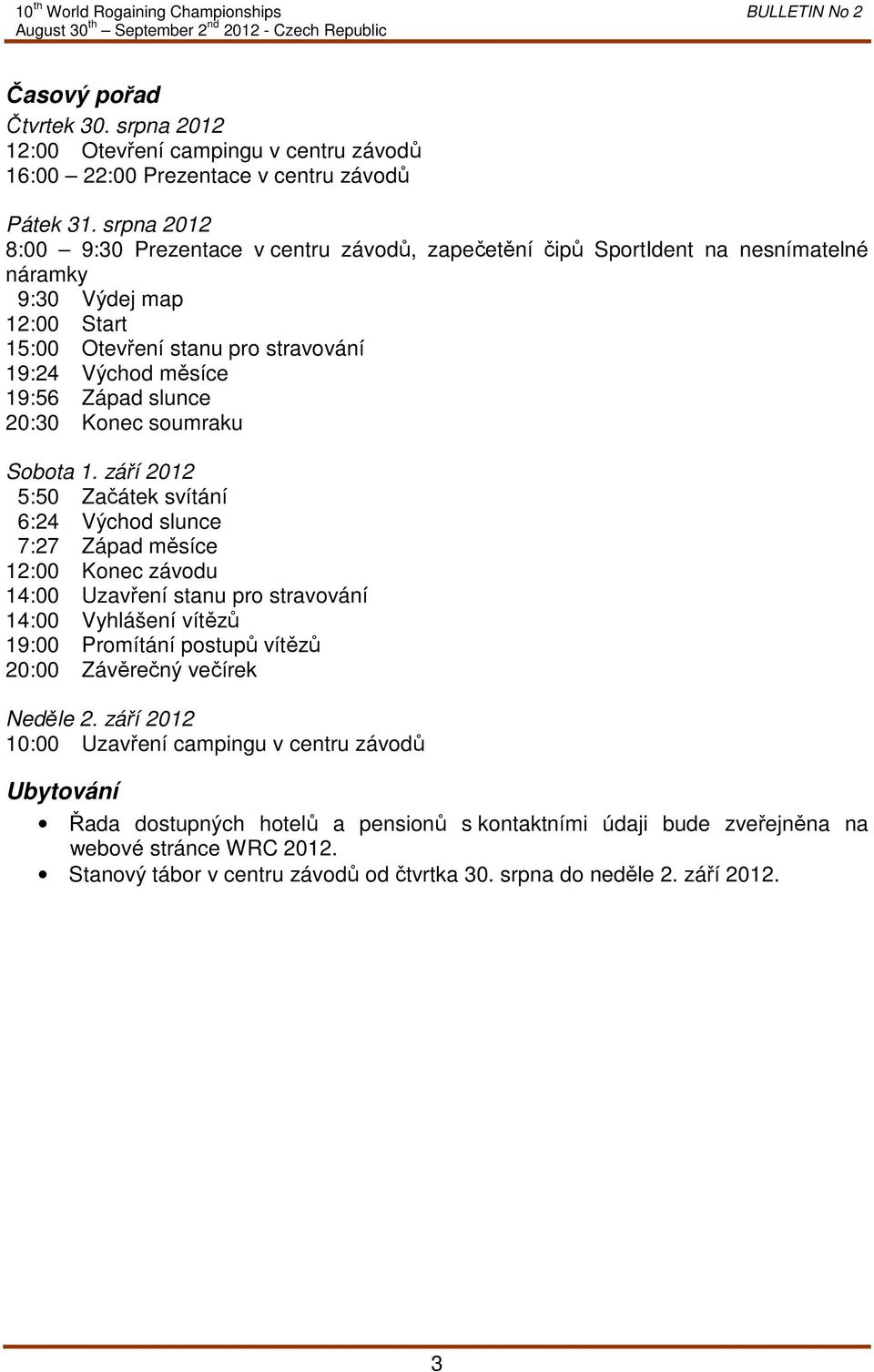 slunce 20:30 Konec soumraku Sobota 1.
