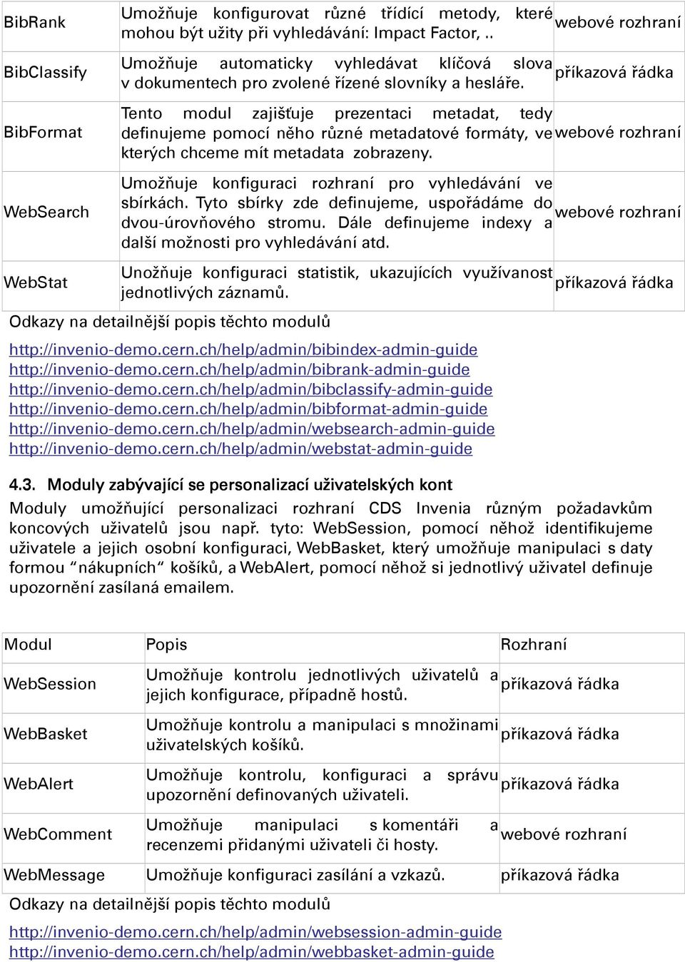 Tento modul zajišťuje prezentaci metadat, tedy definujeme pomocí něho různé metadatové formáty, ve webové rozhraní kterých chceme mít metadata zobrazeny.