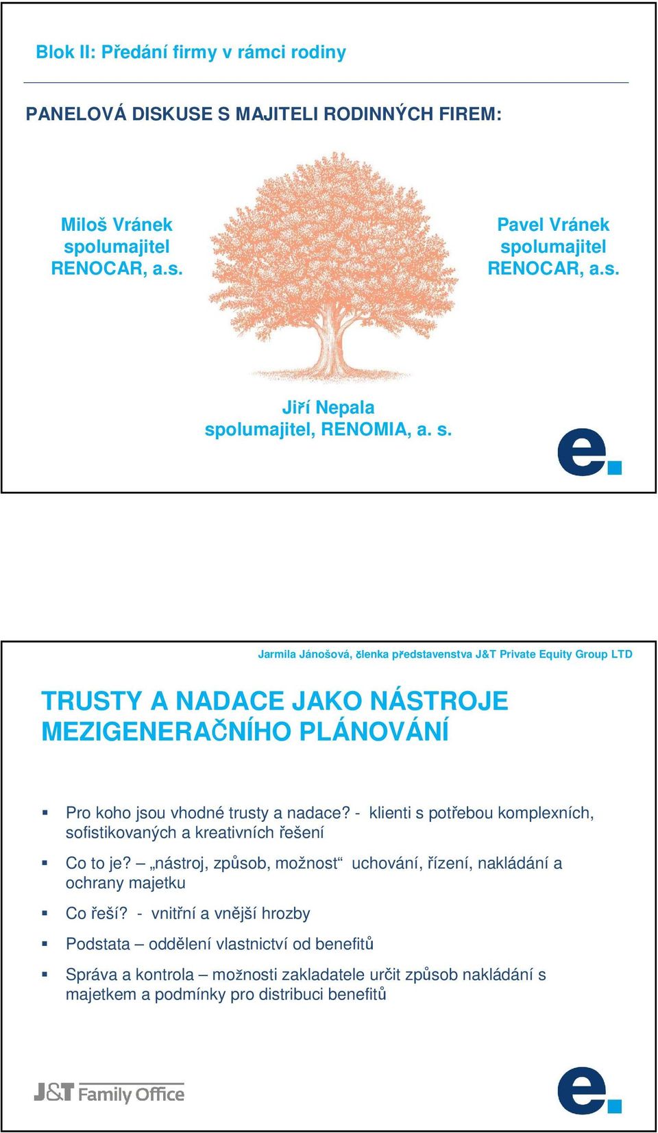 - klienti s potřebou komplexních, sofistikovaných a kreativních řešení Co to je? nástroj, způsob, možnost uchování, řízení, nakládání a ochrany majetku Co řeší?