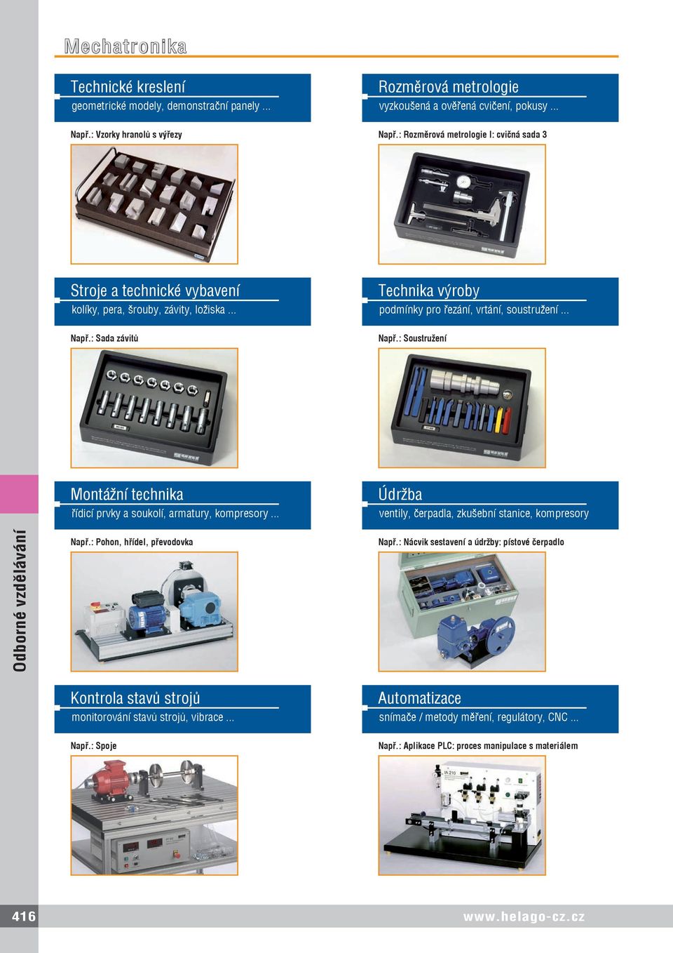 : Soustružení Montážní technika řídicí prvky a soukolí, armatury, kompresory..... Údržba ventily, čerpadla, zkušební stanice, kompresory Např.: Pohon, hřídel, převodovka Např.