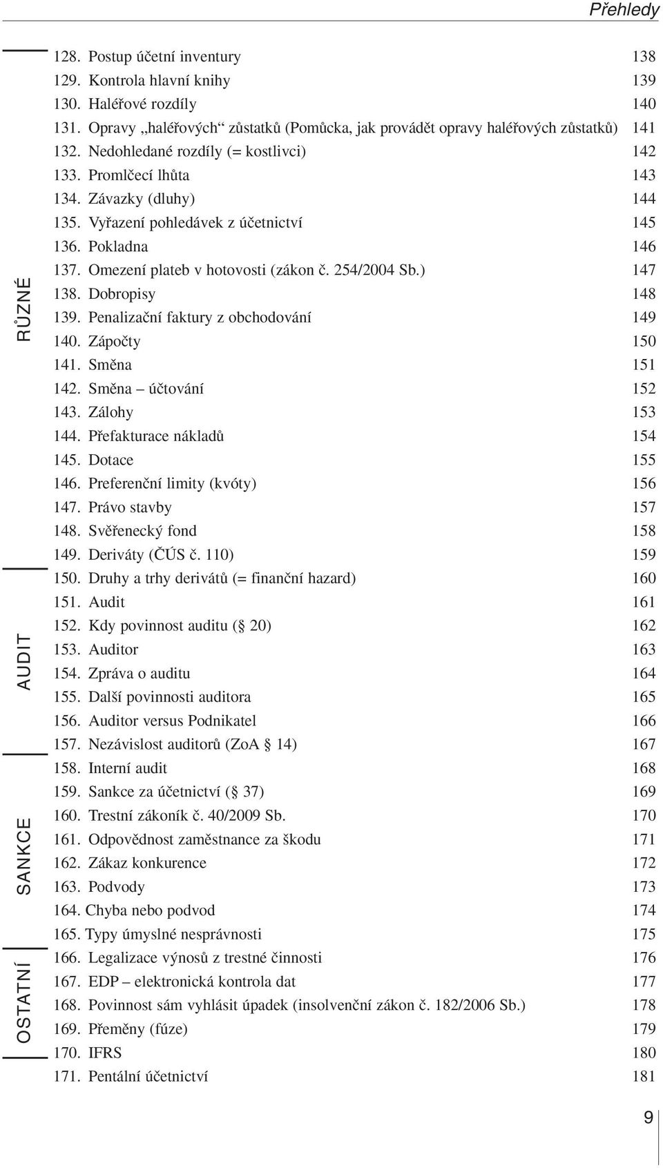 Vyfiazení pohledávek z úãetnictví 145 136. Pokladna 146 137. Omezení plateb v hotovosti (zákon ã. 254/2004 Sb.) 147 138. Dobropisy 148 139. Penalizaãní faktury z obchodování 149 140. Zápoãty 150 141.