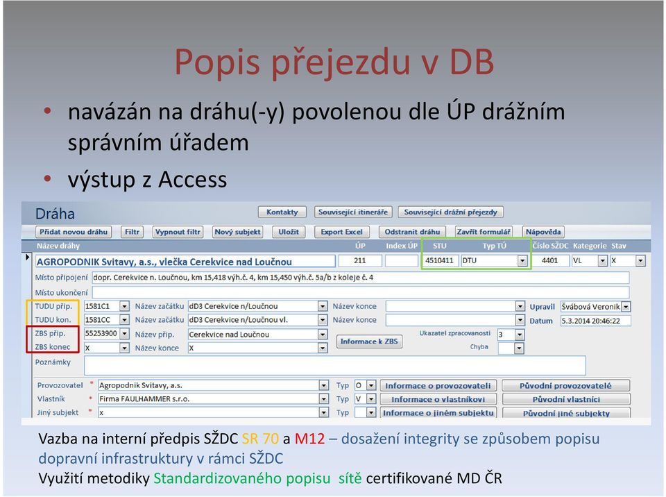 M12 dosažení integrity se způsobem popisu dopravní infrastruktury v