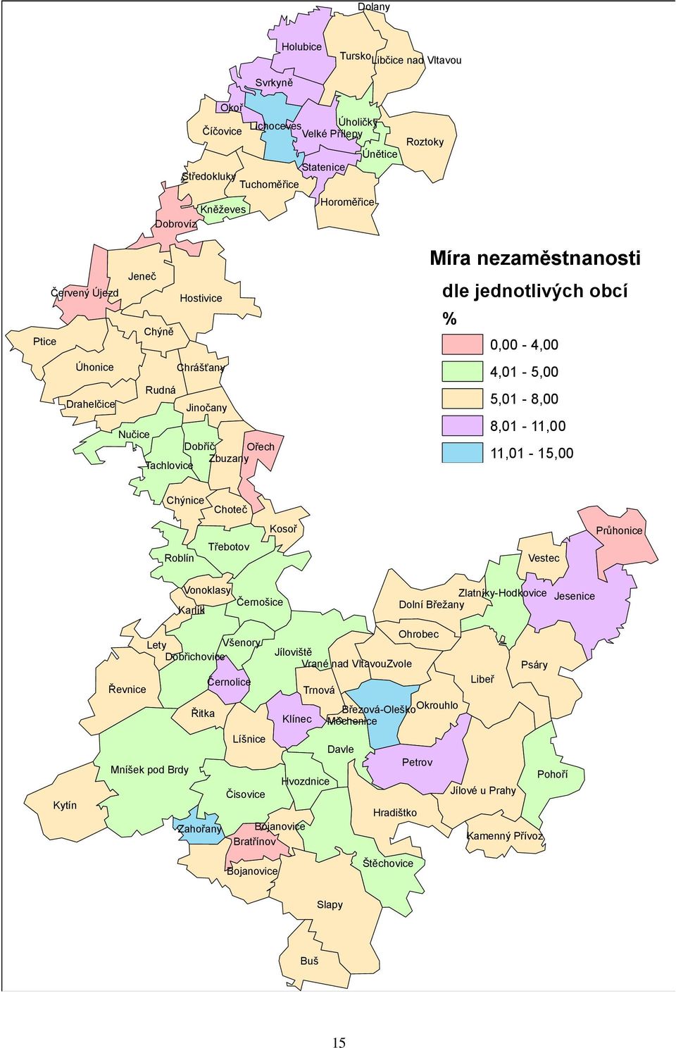 11,01-15,00 Chýnice Choteč Roblín Třebotov Kosoř Vestec Průhonice Vonoklasy Černošice Karlík Zlatníky-Hodkovice Dolní Břeţany Jesenice Kytín Lety Všenory Dobřichovice Černolice Řevnice Řitka Líšnice