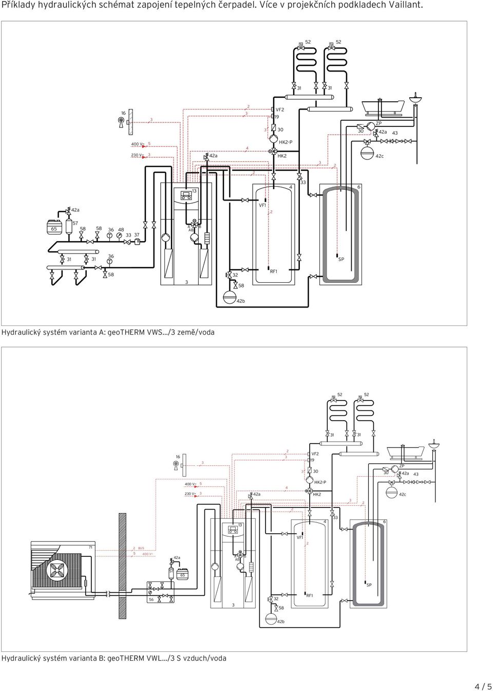 58 4b Hydraulický systém varianta A: geotherm VWS.