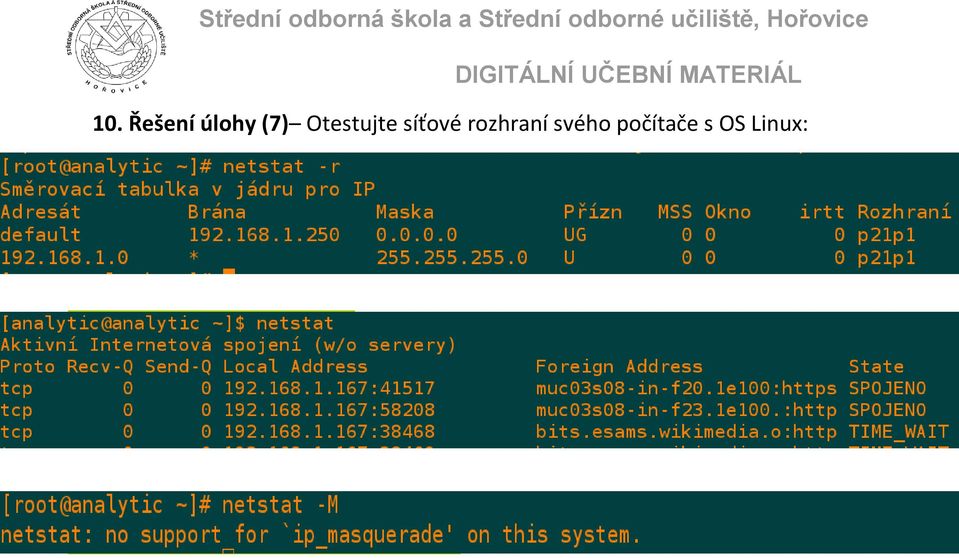 2 směrovací tabulka: b] Případ č.