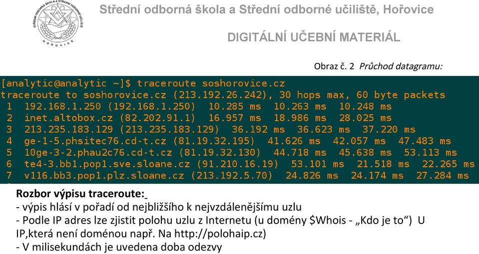 nejbližšího k nejvzdálenějšímu uzlu - Podle IP adres lze zjistit polohu