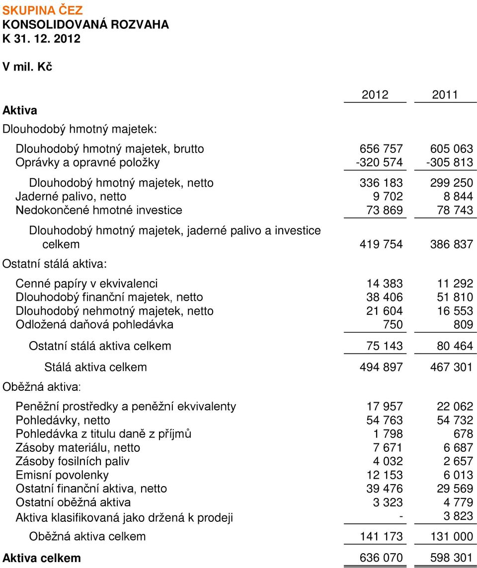 papíry v ekvivalenci 14 383 11 292 Dlouhodobý finanční majetek, netto 38 406 51 810 Dlouhodobý nehmotný majetek, netto 21 604 16 553 Odložená daňová pohledávka 750 809 Ostatní stálá aktiva celkem 75