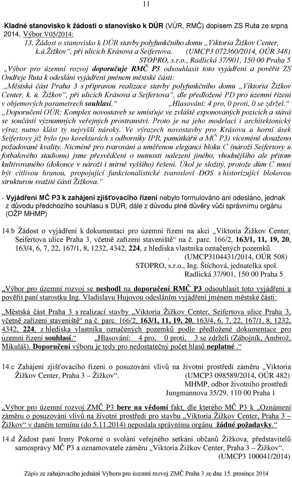 , při ulicích Krásov