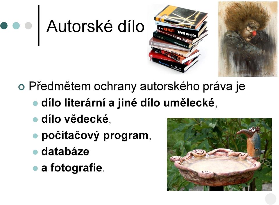 jiné dílo umělecké, dílo vědecké,