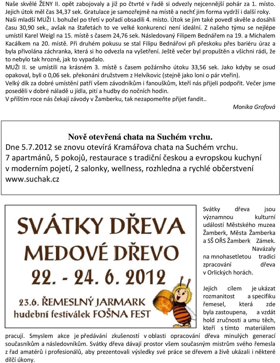 , avšak na štafetách to ve velké konkurenci není ideální. Z našeho týmu se nejlépe umístil Karel Weigl na 15. místě s časem 24,76 sek. Následovaný Filipem Bednářem na 19. a Michalem Kacálkem na 20.