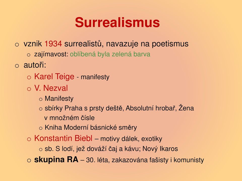 Nezval o Manifesty o sbírky Praha s prsty deště, Absolutní hrobař, Žena v množném čísle o Kniha