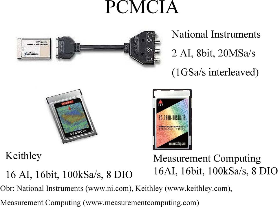 16bit, 100kSa/s, 8 DIO Obr: National Instruments (www.ni.