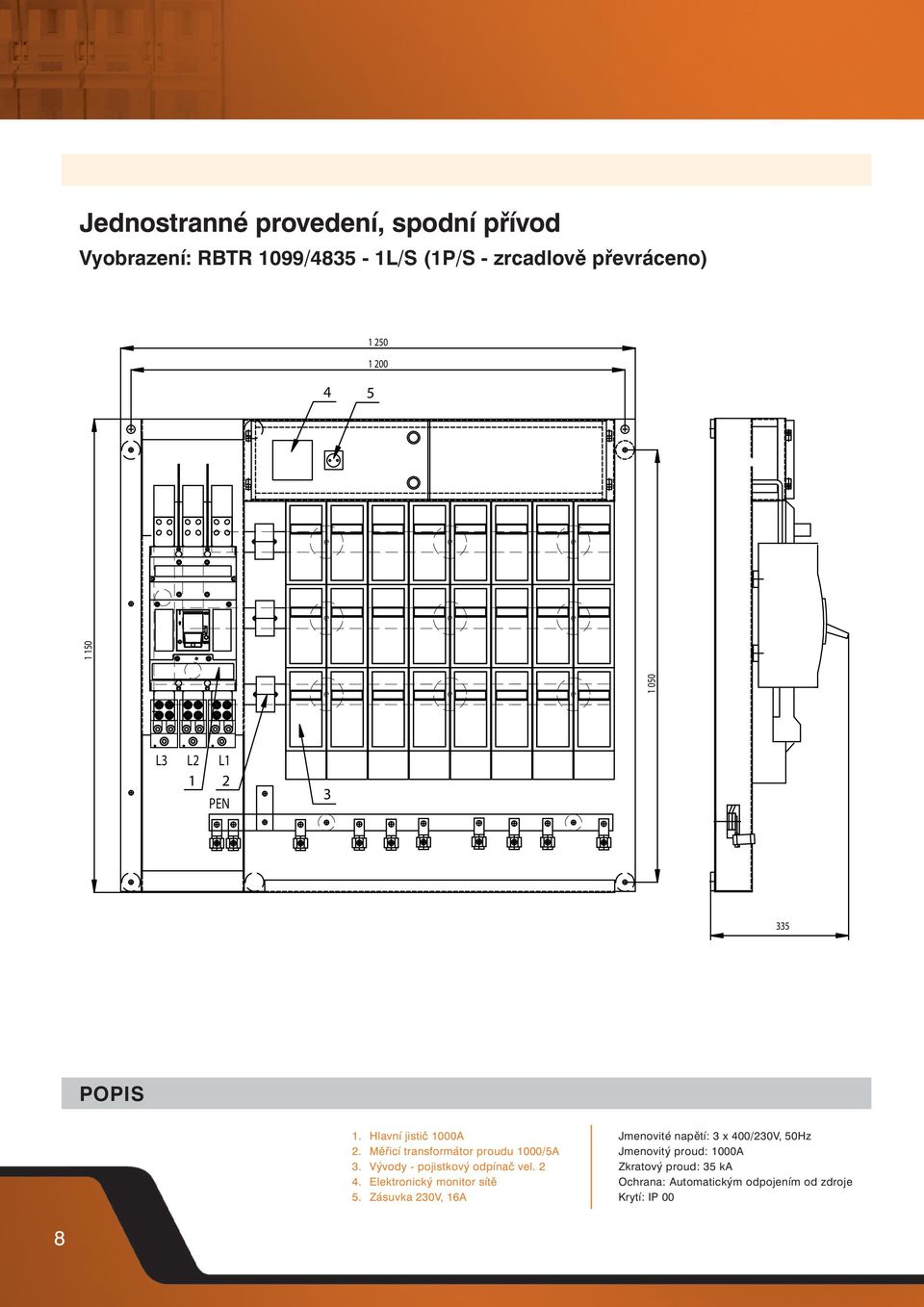 ývody - pojistkový odpínač vel. 2 4. Elektronický monitor sítě 5.