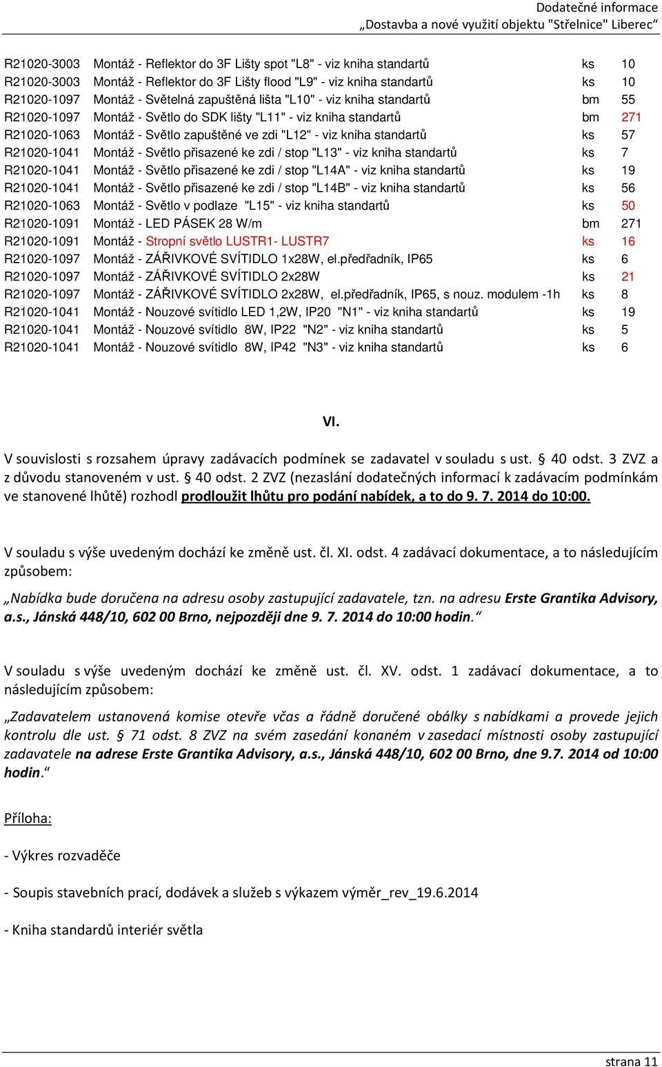 ks 57 R21020-1041 Montáž - Světlo přisazené ke zdi / stop "L13" - viz kniha standartů ks 7 R21020-1041 Montáž - Světlo přisazené ke zdi / stop "L14A" - viz kniha standartů ks 19 R21020-1041 Montáž -