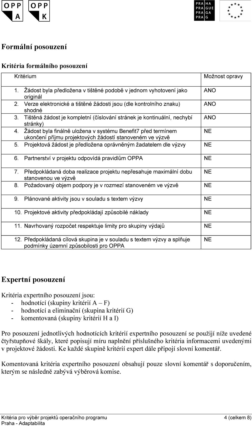 Žádost byla finálně uložena v systému Benefit7 před termínem NE ukončení příjmu projektových žádostí stanoveném ve výzvě 5. Projektová žádost je předložena oprávněným žadatelem dle výzvy NE 6.