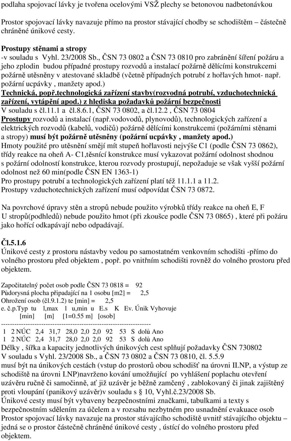 , ČSN 73 0802 a ČSN 73 0810 pro zabránění šíření požáru a jeho zplodin budou případné prostupy rozvodů a instalací požárně dělícími konstrukcemi požárně utěsněny v atestované skladbě (včetně