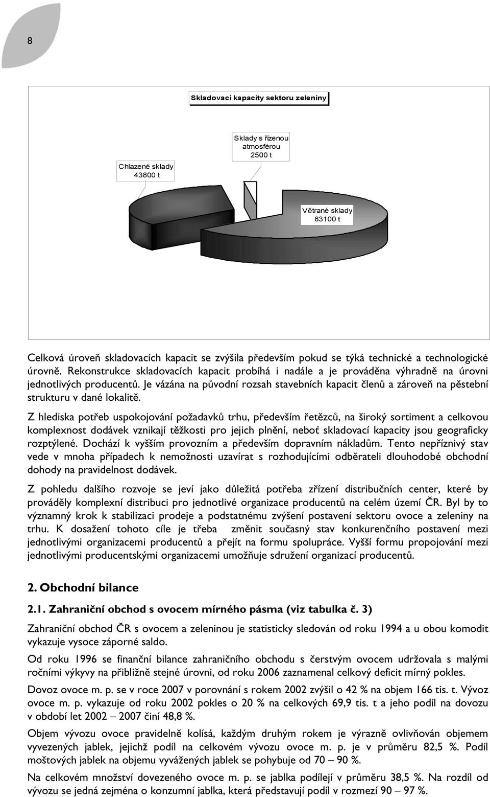 Je vázána na původní rozsah stavebních kapacit členů a zároveň na pěstební strukturu v dané lokalitě.