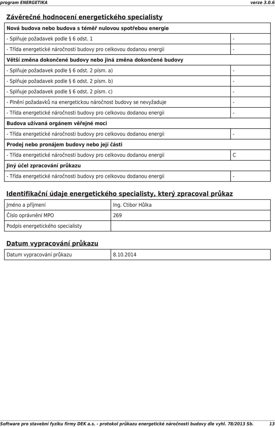 PRŮKAZ ENERGETICKÉ NÁROČNOSTI BUDOVY - PDF Stažení zdarma