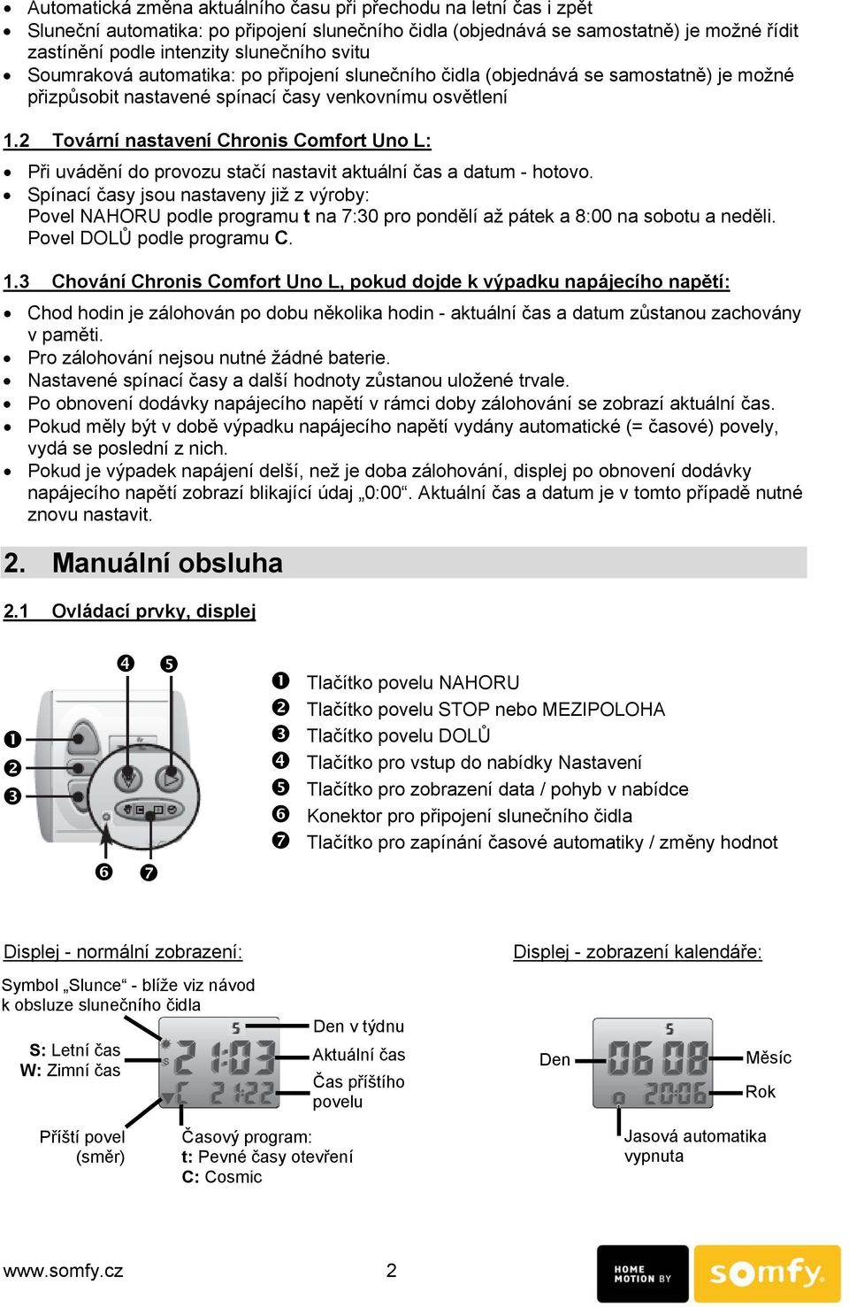 2 Tovární nastavení Chronis Comfort Uno L: Při uvádění do provozu stačí nastavit aktuální čas a datum - hotovo.