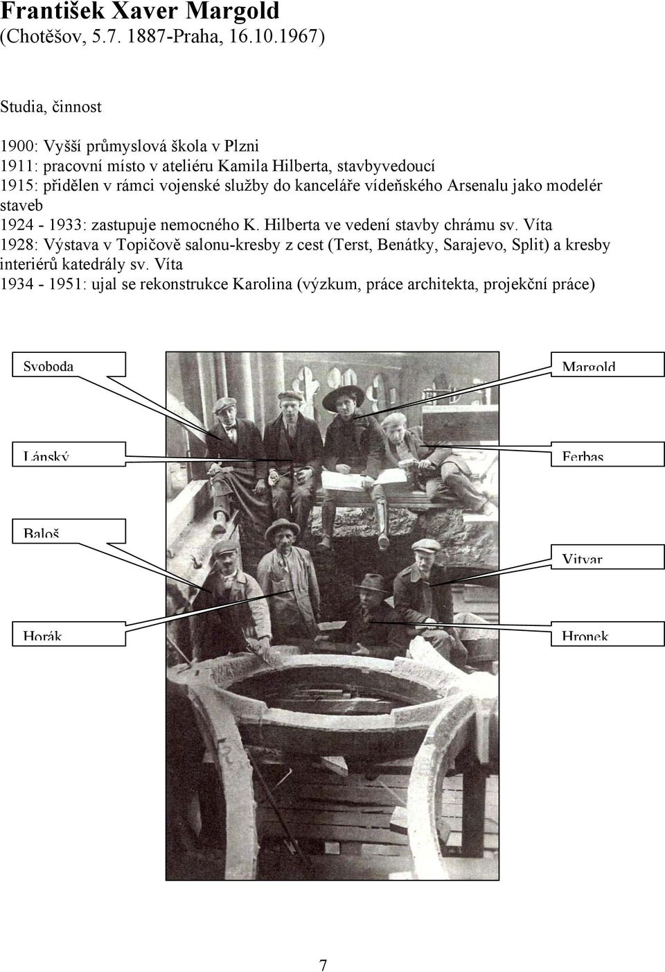 vojenské služby do kanceláře vídeňského Arsenalu jako modelér staveb 1924-1933: zastupuje nemocného K. Hilberta ve vedení stavby chrámu sv.