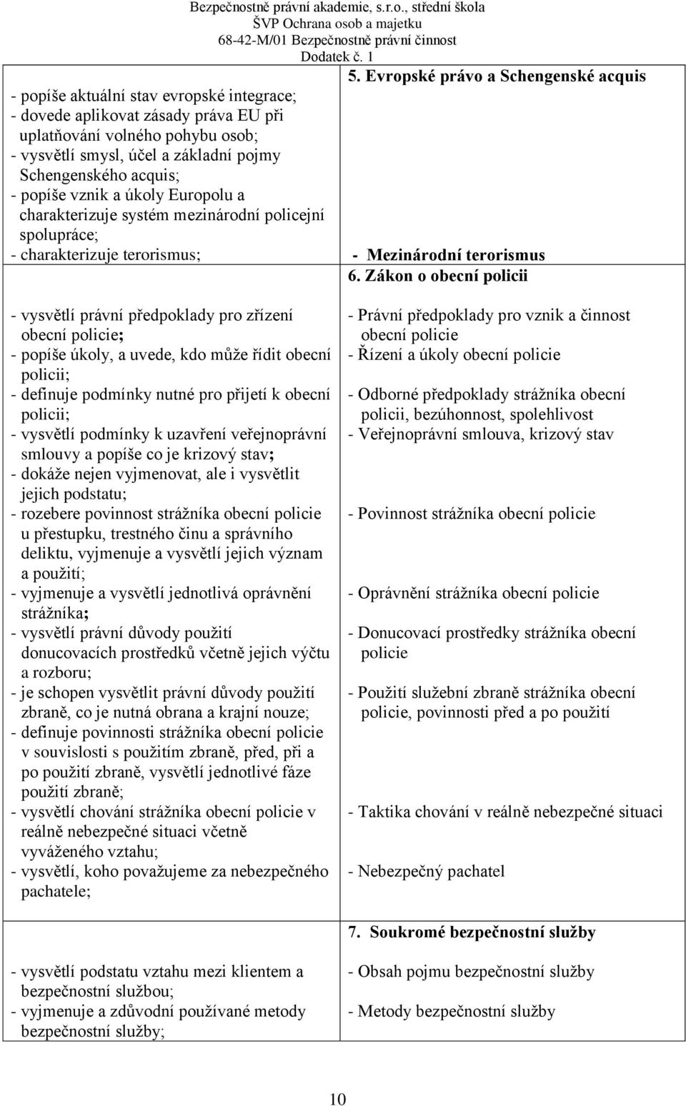 Zákon o obecní policii - vysvětlí právní předpoklady pro zřízení obecní policie; - popíše úkoly, a uvede, kdo může řídit obecní policii; - definuje podmínky nutné pro přijetí k obecní policii; -