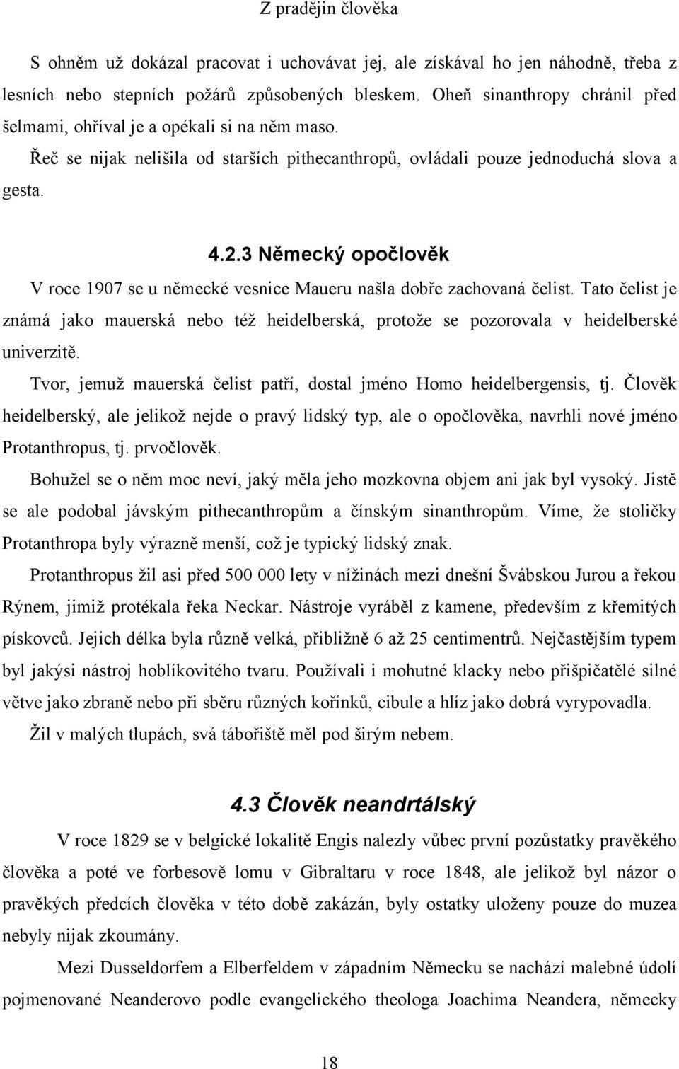 3 Německý opočlověk V roce 1907 se u německé vesnice Maueru našla dobře zachovaná čelist. Tato čelist je známá jako mauerská nebo též heidelberská, protože se pozorovala v heidelberské univerzitě.