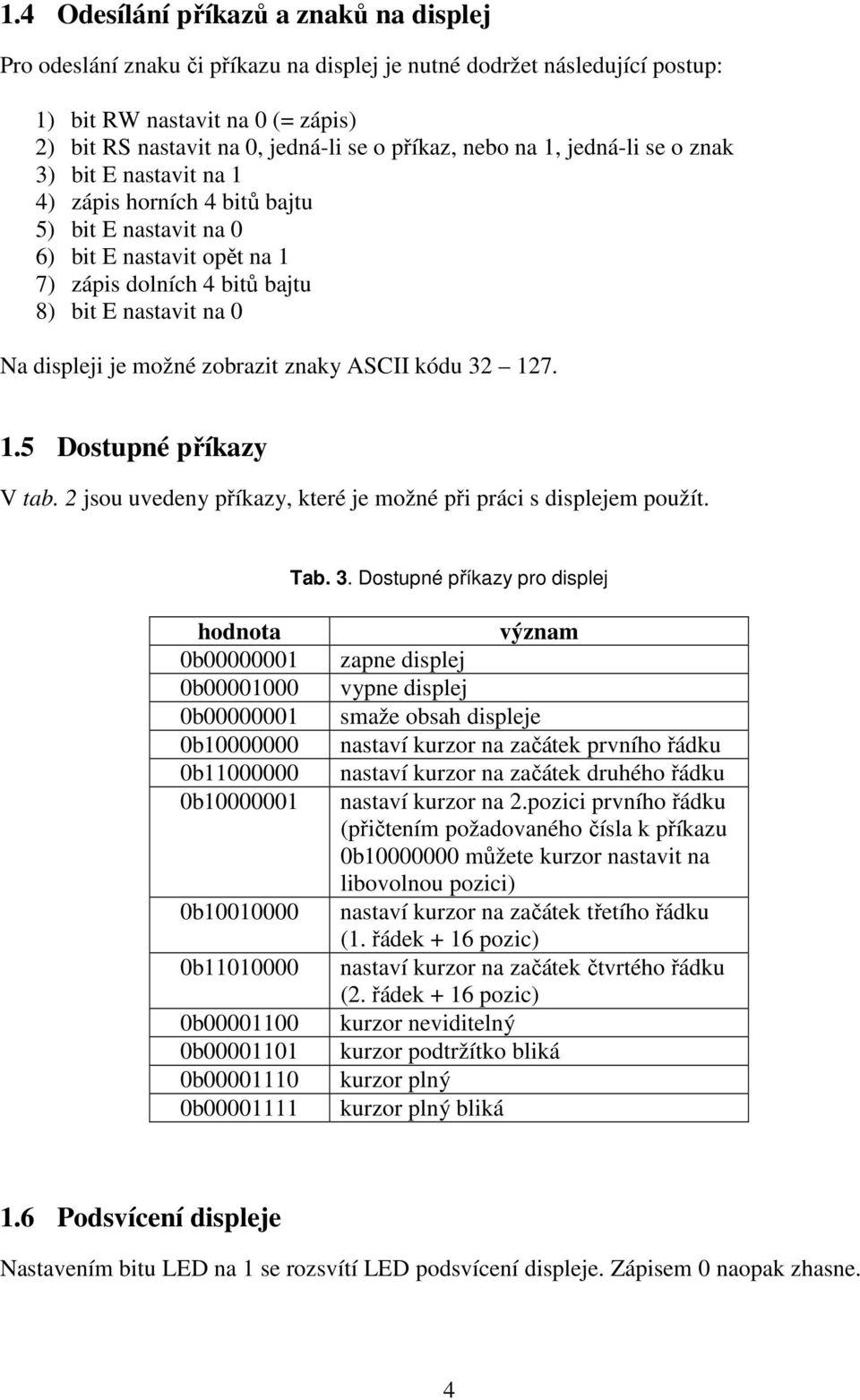 je možné zobrazit znaky ASCII kódu 32