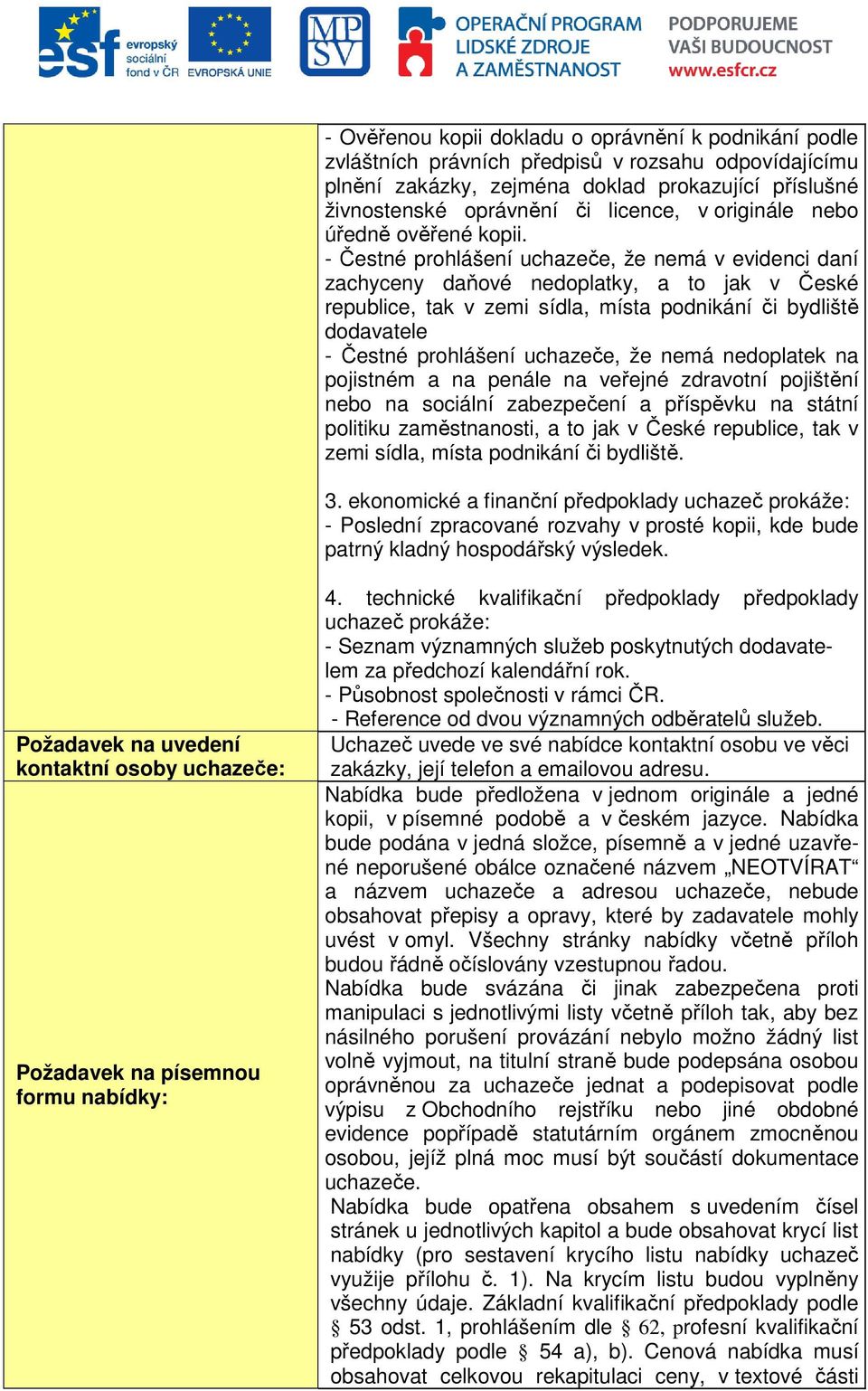 - Čestné prohlášení uchazeče, že nemá v evidenci daní zachyceny daňové nedoplatky, a to jak v České republice, tak v zemi sídla, místa podnikání či bydliště dodavatele - Čestné prohlášení uchazeče,