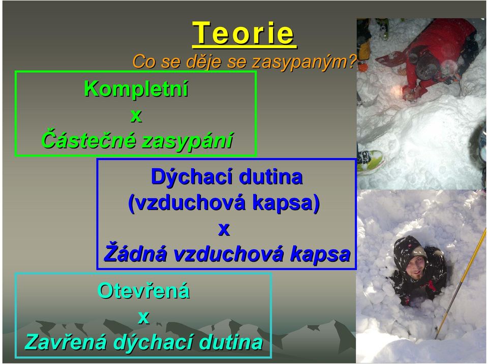 dutina (vzduchová kapsa) x Žádná