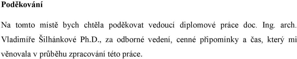 Vladimíře Šilhánkové Ph.D.