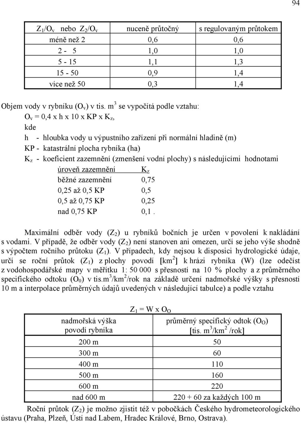 plochy) s následujícími hodnotami úroveň zazemnění K z běžné zazemnění 0,75 0,25 až 0,5 KP 0,5 0,5 až 0,75 KP 0,25 nad 0,75 KP 0,1.