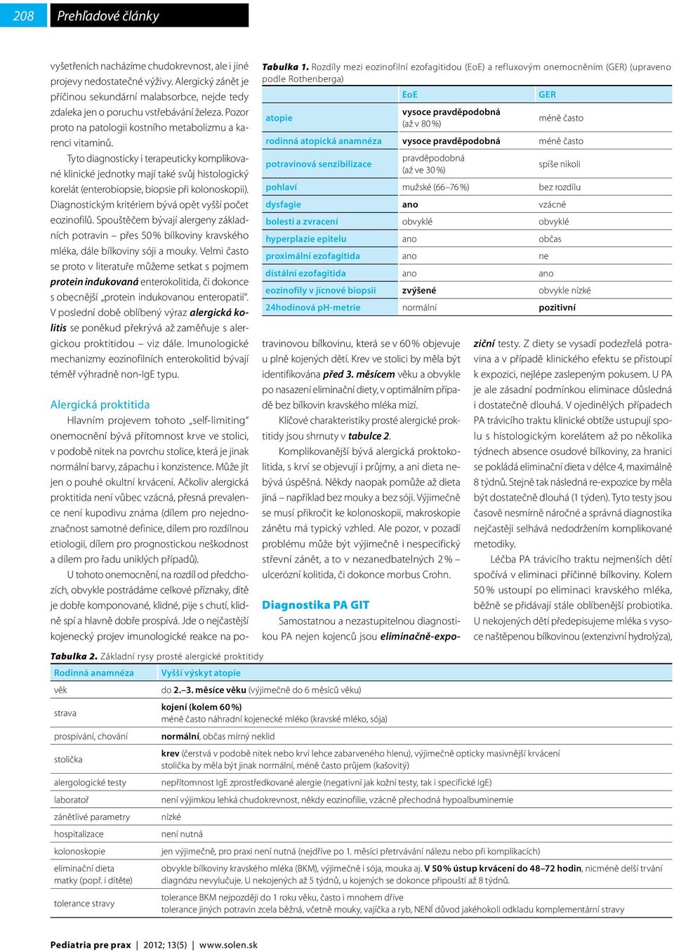 Tyto diagnosticky i terapeuticky komplikované klinické jednotky mají také svůj histologický korelát (enterobiopsie, biopsie při kolonoskopii). Diagnostickým kritériem bývá opět vyšší počet eozinofilů.