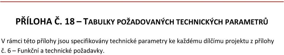 rámci této přílohy jsou specifikovány technické