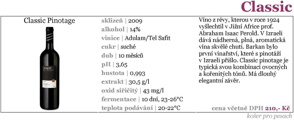 Abraham Isaac Perold. V Izraeli dává nádherná, plná, aromatická vína skvělé chuti.