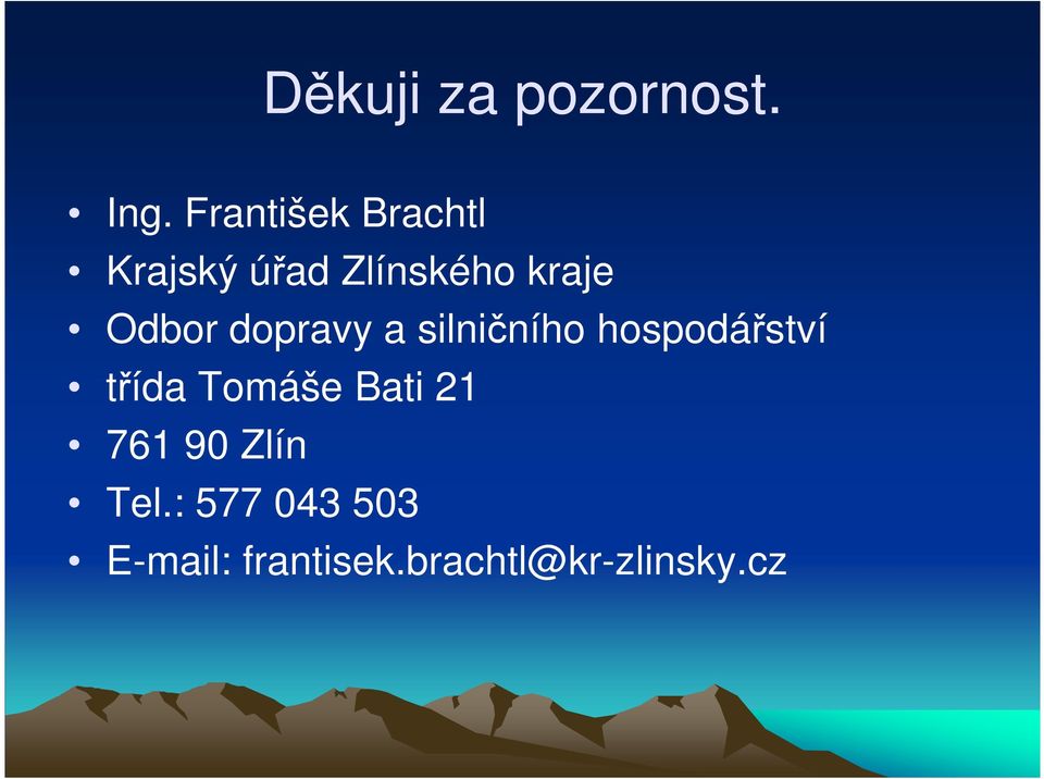 Odbor dopravy a silničního hospodářství třída