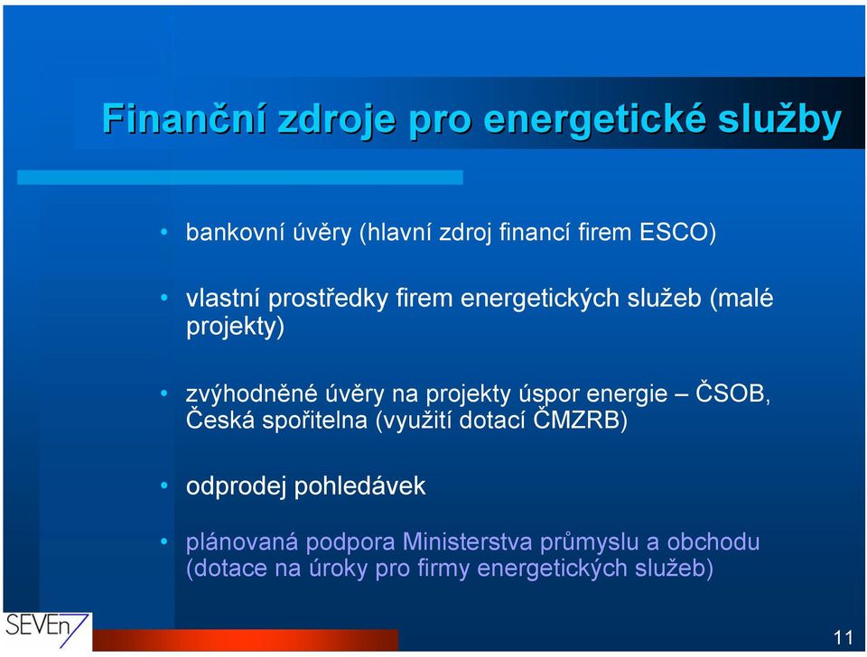 projekty úspor energie ČSOB, Česká spořitelna (využití dotací ČMZRB) odprodej pohledávek