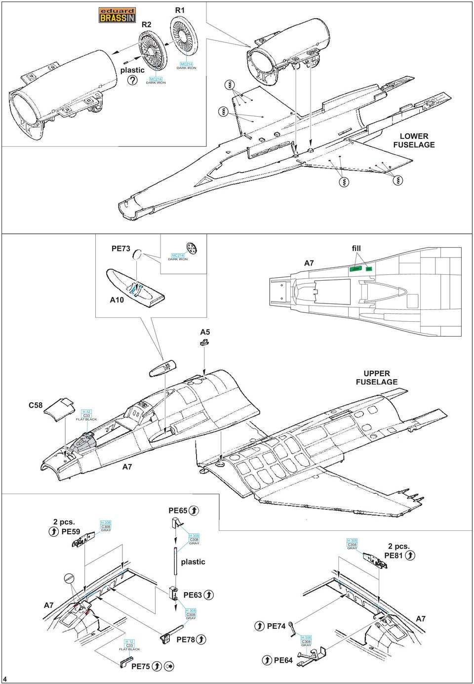 FUSELAGE C58 A7 PE59 PE65