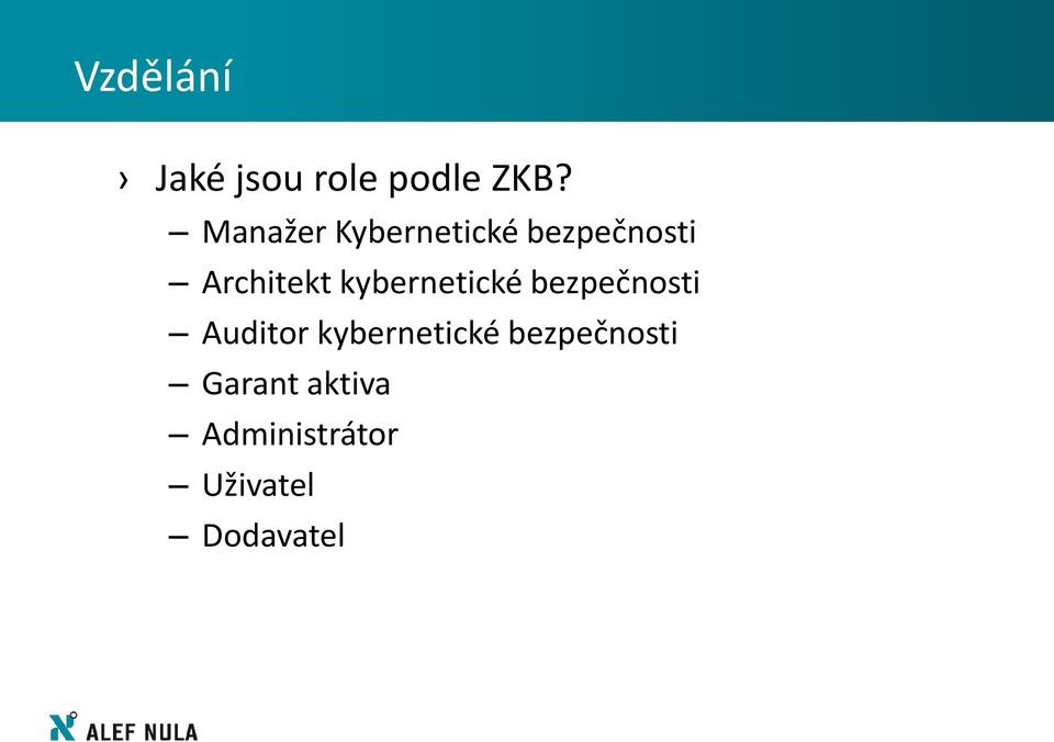 kybernetické bezpečnosti Auditor