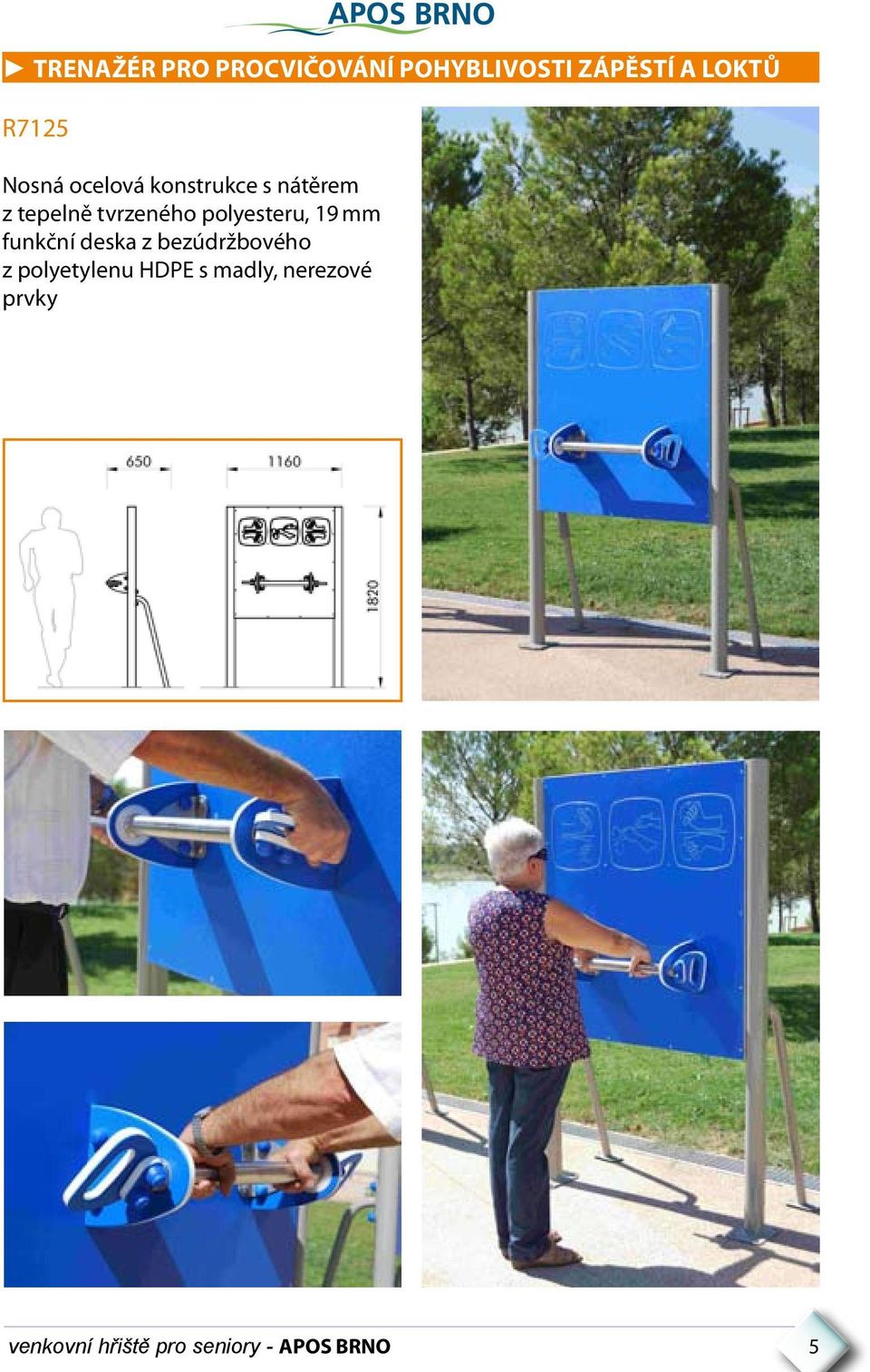 3025 funkční deska z bezúdržbového z polyetylenu HDPE s