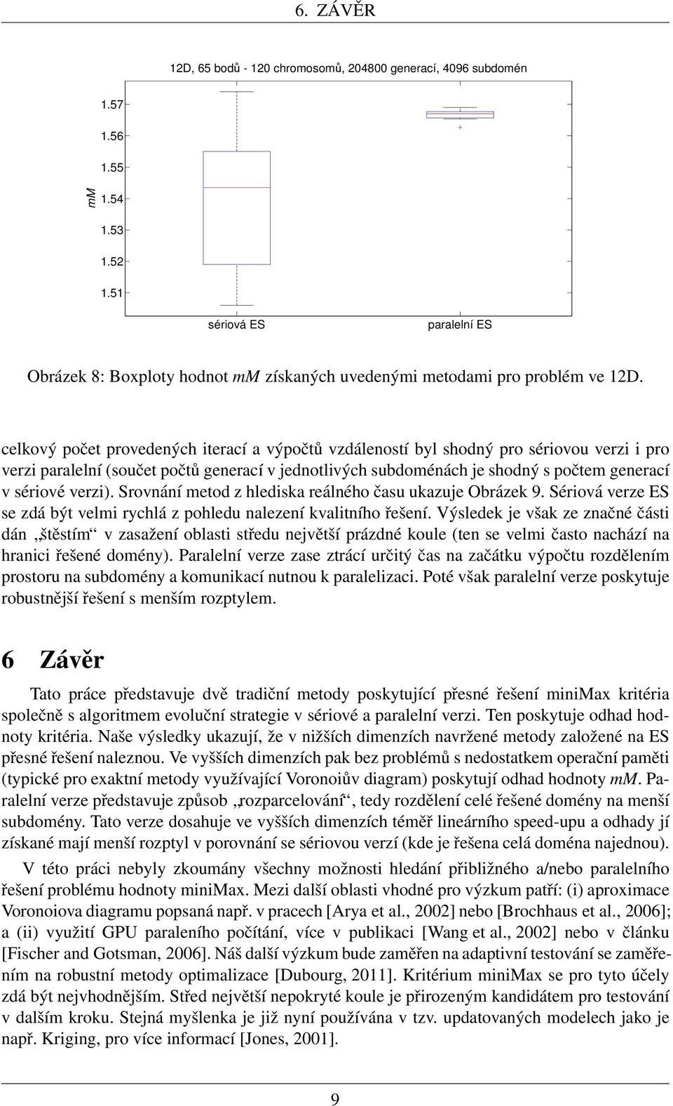 celkový počet provedených iterací a výpočtů vzdáleností byl shodný pro sériovou verzi i pro verzi paralelní (součet počtů generací v jednotlivých subdoménách je shodný s počtem generací v sériové