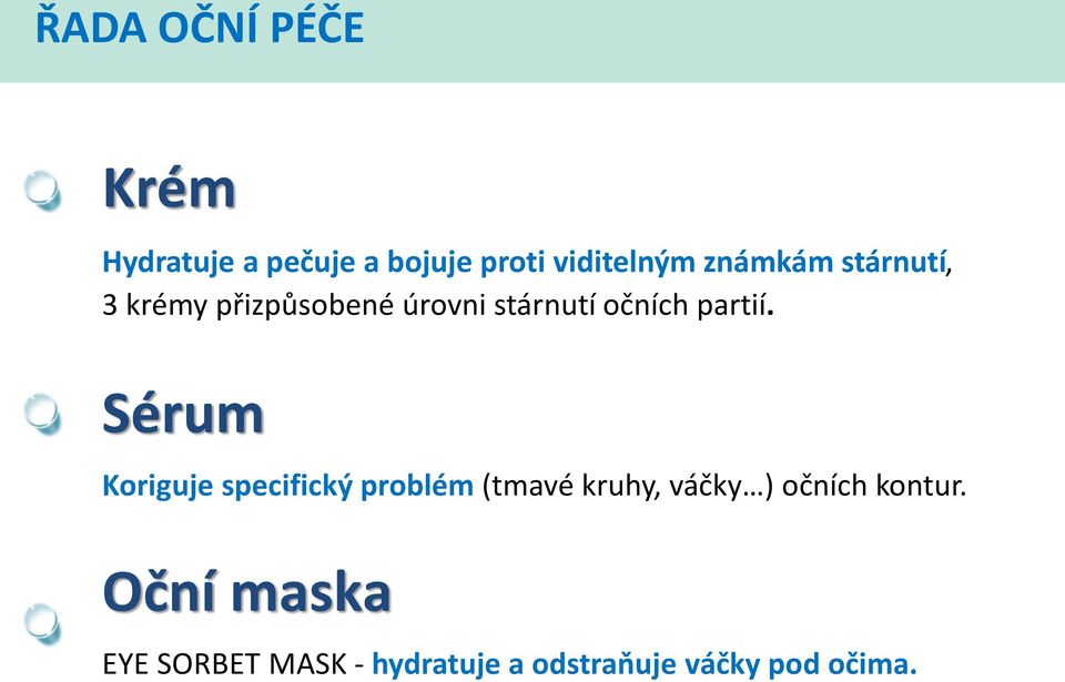 Sérum Koriguje specifický problém (tmavé kruhy, váčky ) očních