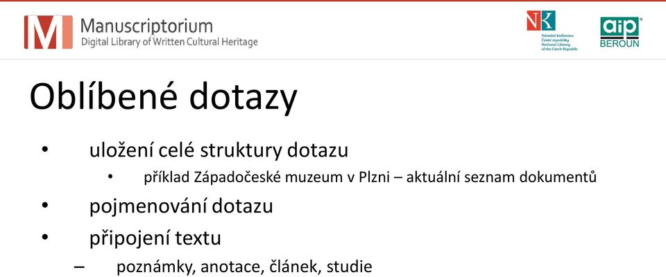 aktuální seznam dokumentů pojmenování